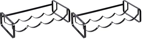 Amazon Basics Tabletop Stackable Wine Rack, Large, Black (Pack of 2)