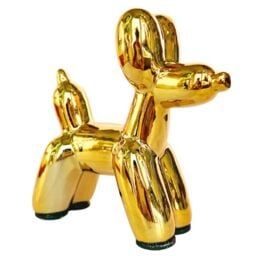 Pozbee Balloon Dog Sculpture Gold, Aesthetic Decorative Dog Statue, Fun, Small Balloon Dog Figurine for CoffeeTable, Bookshelf, Preppy Room Decor (Gold)