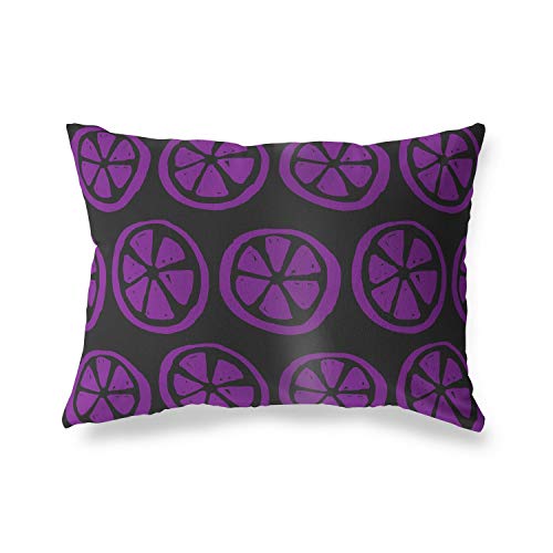 BonaMaison Decorative Cushion Cover, Purple-Black Throw Pillow Covers, Home Decorative Pillowcases for Livingroom, Sofa, Bedroom, Size: 45X60 Cm - Designed and Manufactured in Turkey