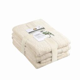 Gözze - Towel Set, 2 Hand Towels (50 x 100 cm), 2 Bath Towels (70 x 140 cm) and 2 Guest Towels (30 x 50 cm), 100% Cotton, 480 g/m² - Crème