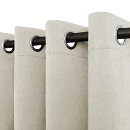 Easy-Going Linen Look Blackout Curtain 84 Inch Length Grommet Window Curtain Drapes for Bedroom, Living Room Thermal Insulated Room Darkening (Set of 2 Panels, Natural)