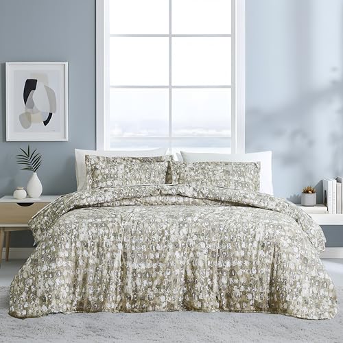 Southshore Fine Living, Inc. Rhythm Collection Oversized King Duvet Cover Set, Printed Duvet Cover 3-Piece, Two Matching Shams (108 in Wide x 98 in Long), Taupe, King/California King