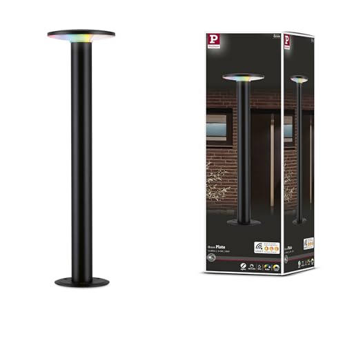Paulmann 94756 LED Outdoor luminaire Bollard Light Plate Smart Home Zigbee Insect-Friendly IP44 600mm RGBW+ 200lm 230V dimmable Anthracite Metal