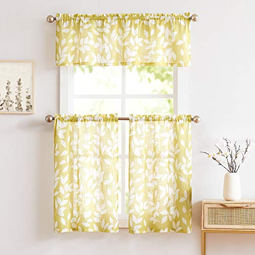 "Print Tier Curtains 24"" Yellow"