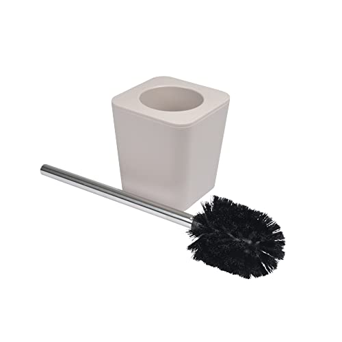 Douceur d'Int??rieur Soft Touch Toilet Brush Holder, 11.5 x 11.5 x 5.5 cm taupe