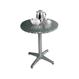 Bolero Commercial Round Bistro Table Stainless Steel, Grey 720x800mm