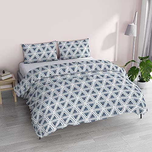 "Italian Bed Linen ""Fantasy Duvet Cover, Printed Microfibre, Triangoli, Double"