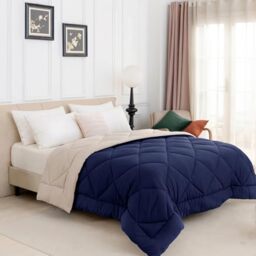 Good Nite Coverless Duvet Double 200×200 cm, 10.5 TOG, Navy/Beige