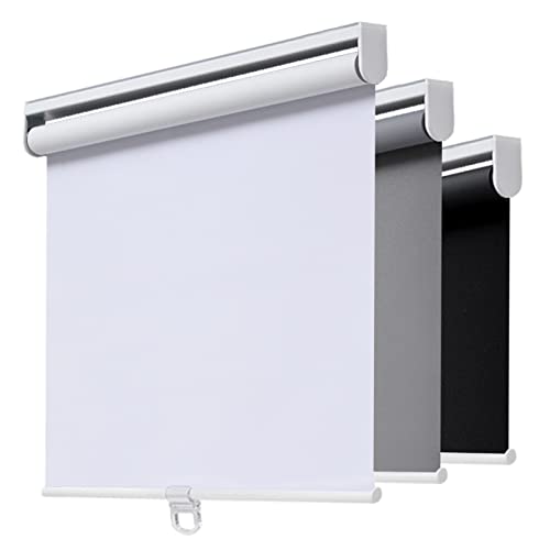 "AOSKY Cordless Roller Shades Blackout Blinds for Windows Room Darkening Rolled Up Shades with Spring System, UV Protection Window Shades Door Blinds for Home and Office (23"" W x 72"" H, White)"