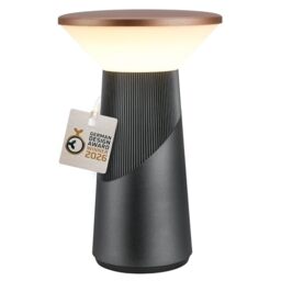 BRILONER - Pilia Rechargeable LED Table Lamp, Stepless Touch Dimmer, IP44, USB-C, Night Light, Bedside Lamps, Battery Lamp, German Design Award Winner 2026, 15 x 24 cm, Anthracite Bronze Metallic