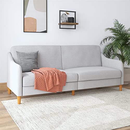 DHP Furniture Jasper Coil Sofabed Light Grey Linen 83x196x83cm (DxWxH)