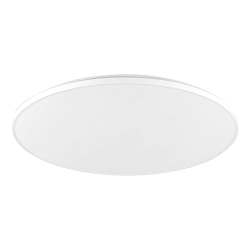 Eglo LED Flush Ceiling Light Crespillo, Bright Lighting Made of White Plastic, Kitchen and Office lamp, Neutral White, Ø 19.7 inches