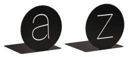 moses. libri_x Bookends in Round A&Z Design, Set of 2, Decorative Metal Book Stands, Black with Modern Cut-Out Look