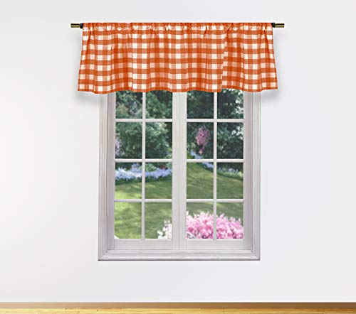 Duck River Textile Kitchen Valance, Orange, 58x15