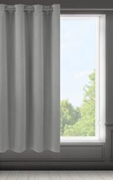 Eurofirany LOGAN Blackout Curtain - 1 Unit Eyelets, Light blocking Room Darkening Bedroom Living Room, W55 x L69, Silver