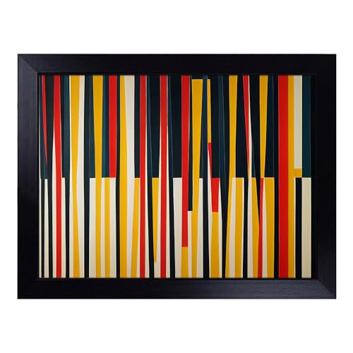 Lap Tray with Bean Bag Cushion, Evolving Abstract Art - Handmade in the UK, Raised Wooden Edge, Padded Cushion, Heat-Resistant Wipe-Clean Surface, for Meals, Laptops and Crafts