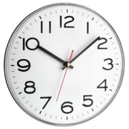 TFA Dostmann Analog Wall Clock 60.3017.A Large and Easy to Read Flat Design Modern with Black Numerals Quartz Clock White/Silver (L) 280 x (W) 40 x (H) 280 mm