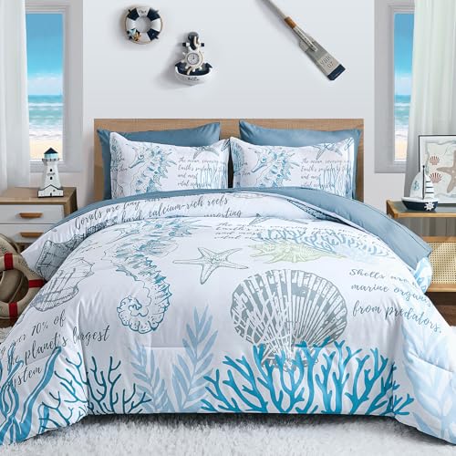 WONGS BEDDING 7 Pieces Coastal Comforter YS01AB091834Q7U-A