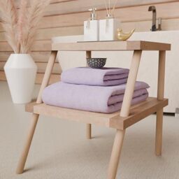 PETTI Artigiani Italiani - 100% Cotton Terry Bath Towels, 1+1 Towel Set, 2 Pieces 1 Face Towel and 1 Hand Towel, Lilac Towels