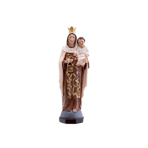 DRW Figurine of the Virgin of Carmen in hand-painted resin 4x3x13cm