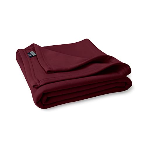 MV Sport Oversized Sweatshirt Blanket – Fleece Knit Throw, Crimson, King
