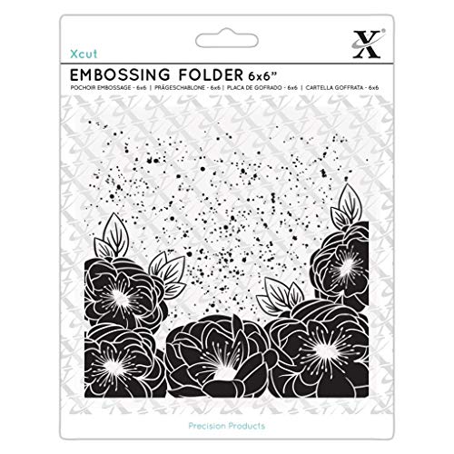 "Xcut 6x6"" Craft Embossing Folder Full Bloom Roses Design, For Card Making, Decoration, Scrapbooking, Stamping, Suitable With Most Cutting Machines, Craft Supplies For Birthday, Christmas, Wedding"