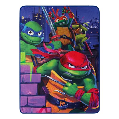 "Northwest Teenage Mutant Ninja Turtles Micro Raschel Throw Blanket, 46"" x 60"", Mayhem Rules"