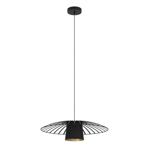 Eglo Pendant Lighting Felixkirk, Ceiling Light Fitting, Hanging lamp for Dining and Living Room, Black Metal, E27 Socket, Ø 22 in
