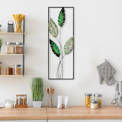 Handmade Decorative Metal Wall Accessory, 32 x 90 cm, 100% Metal (1.5 mm), Unique Hand-Painted Design, Perfect for Home Decor and Personal Touch