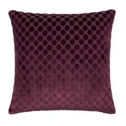 Soiree Velvet Cushion Cover, Jacquard Spots Pattern, Decorative Throw Pillow Cover, 1 Piece, 43 x 43 cm, Burgundy, 100% Polyester