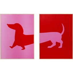 KARE Design Framed picture Dog Frankie, 2er Set, red, 40x30 cm, wall pictures, Design, Home decor, Art print auf, Dog motif, Home design, Interior, Decoration, Home trend, Living room