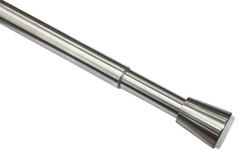 Gardinia Tension Rod, Extendible, Curtain Pole without Drilling or Screwing Stainless Steel, Diameter 23/26 mm, Length 90-140 cm