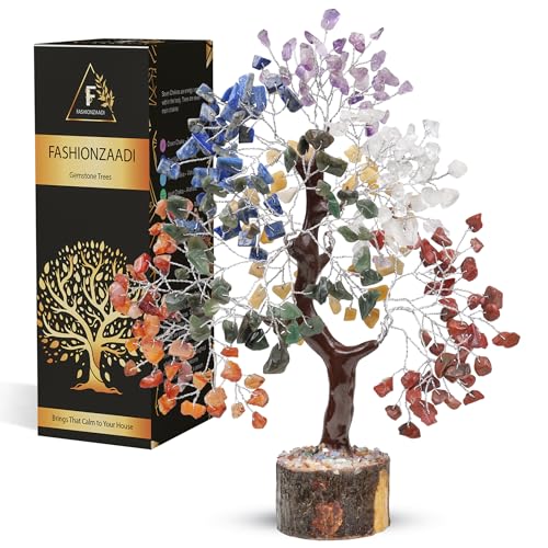 Seven Chakra Tree of Life - Crystal for Positive Energy, Feng Shui, Artificial Stone Home Decor - Spiritual Birthday Gifts for Women