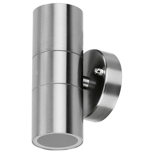 4lite Marinus Sleek Outdoor Up Down Wall Light (Stainless Steel) Rust Free IP44 Rated Exterior Wall Lamp - 4L2/2312-4Yr Guarantee