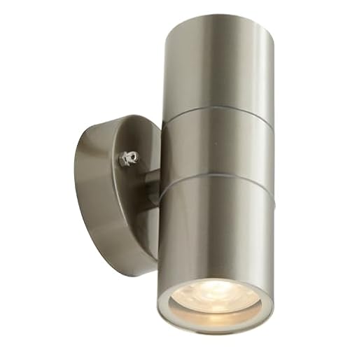 4lite Marinus Sleek Outdoor Up Down Wall Light (Stainless Steel) Rust Free IP44 Rated Exterior Wall Lamp - 4L2/2312-4Yr Guarantee