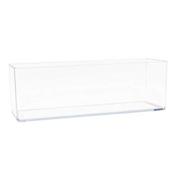 "Royal Imports Flower Vase Acrylic Rectangle- Decorative Centerpiece for Home or Wedding - Non Breakable Plastic, 4"" X12 Low Square - Clear"