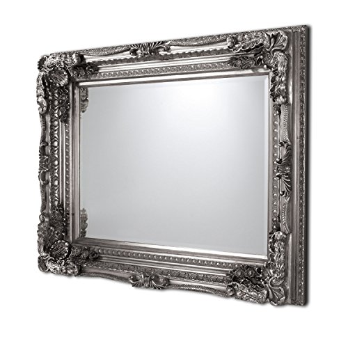 Barcelona Trading Carved Louis Mirror Silver Frame Wall Hallway Living Room, 122 x 90