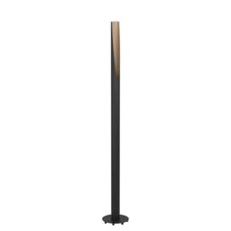 Eglo LED Floor lamp Barbotto, Elegant Standing Light, uplighter for Living Room and Bedroom, floorlamp with indirect Light, Black Steel and Natural Wood, Warm White, 54 in