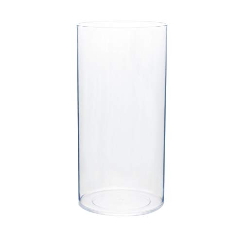 "Royal Imports Flower Vase Acrylic Cylinder - Decorative Centerpiece for Home or Wedding - Non Breakable Plastic, 5""X10"" Tall Round - Clear"
