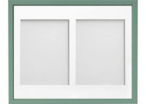 Frame Company Drayton Multi Aperture Photo Frame, Green, 14x11 for 8x6 inch (x2)