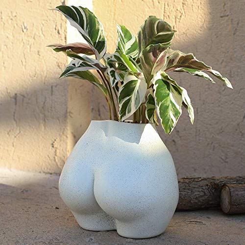 FROZZUR Body Plant Pot Butt Vase, Female Flower Pots with Drainage Holes, Resin Planter Modern, Modern Design Boho Form Pieces, Artificial Faux Potted for Home Decor Indoor Outdoor