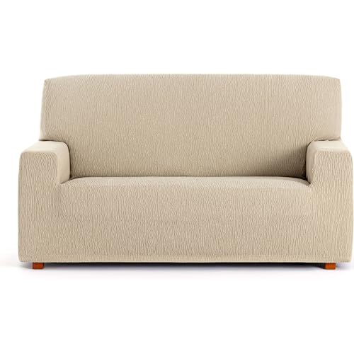 ECOMMERC3 Universal and Versatile 3 Seater Sofa Cover - Ecru Colour Protector Easy to Install for Back, Seat and Arms