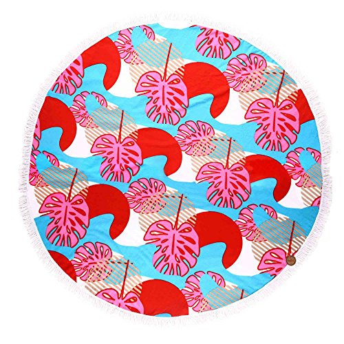 Helio Ferretti Round Exotic Towels, Red, Woven, One Size