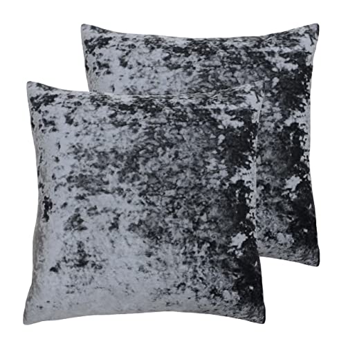 Paoletti Verona Polyester Filled Cushions (Twin Pack), Polyester, Pewter