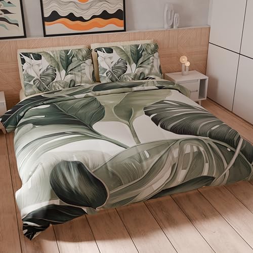 PETTI Artigiani Italiani - Maxi Single Duvet Cover Set 155 x 220 cm (1 Pillowcase 80 x 80 cm Included), Microfibre Duvet Cover Set with Digital Floral Print 25 4 - Made in Italy