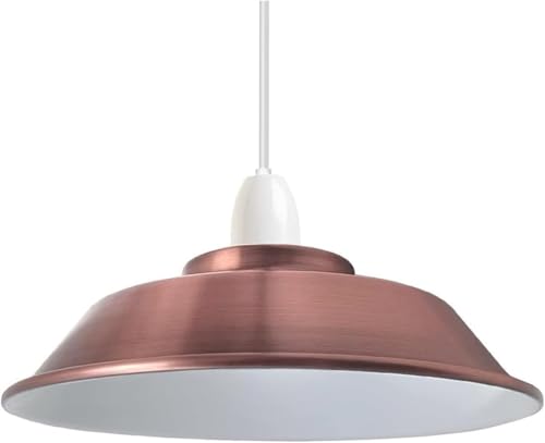 LEDSone 22cm Copper Metal Bowl Shape 4cm Top Hole Lampshade for Pendant Light Replacement Living Room, Bedroom Vintage Ceiling Light Shade