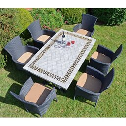 Byron Manor BURLINGTON Dining Table with 6 STOCKHOLM Black Chairs Set