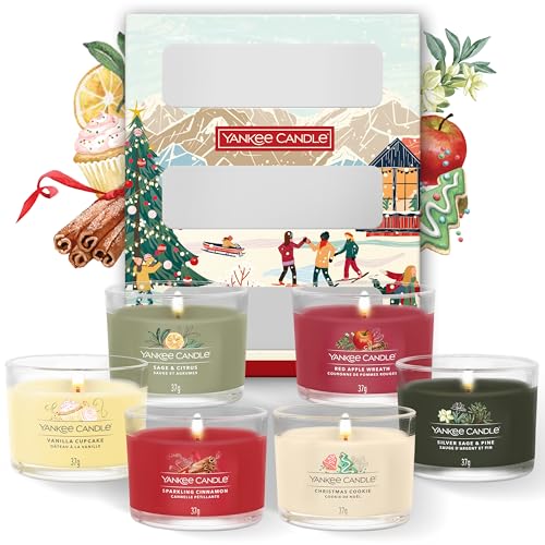 Yankee Candle Christmas Scented Candles Gift Set - 6 Mini Filled Votive Candles - Après Ski Collection - Perfect s for Women