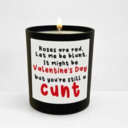 Wanky Candle Black Jar Valentine's Candle, Anniversary Candle, Candle for her Roses are red, let me be Blunt WCBJ220