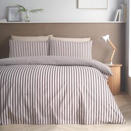 Buy Bridgerton By Catherine Lansfield Blush Pink Regency Stripe Reversible Duvet Cover Set From